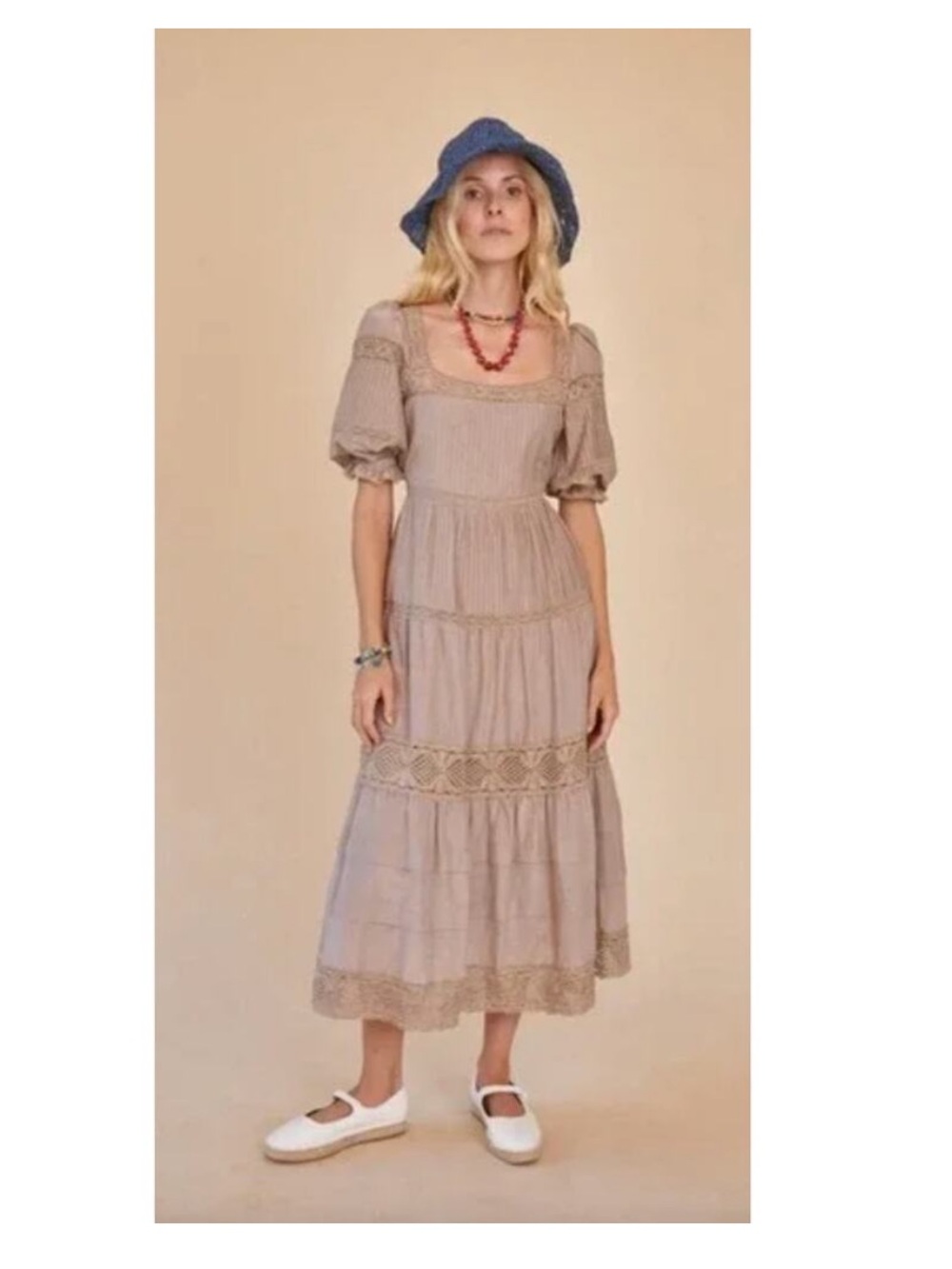 HUNTER BELL evelyn dress in clay- 4